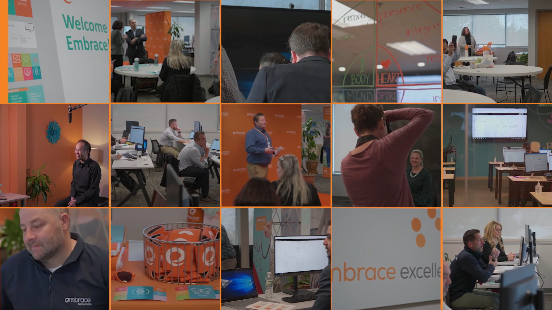 frame of some pictures of embrace employees activities