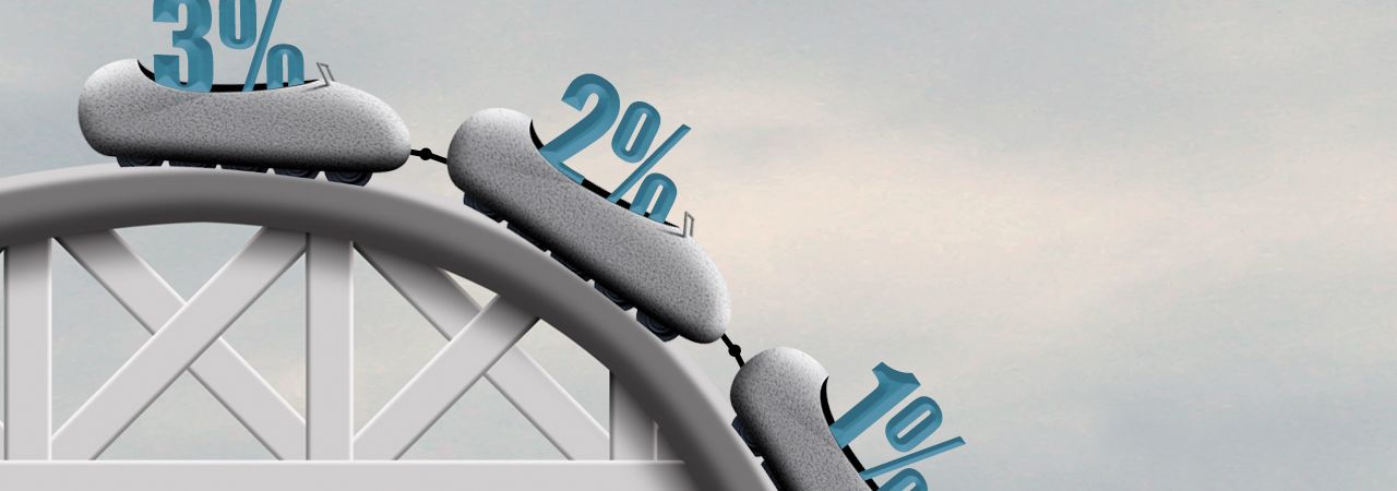 Roller Coaster has rates percentage going down on it 3 - 2 - 1